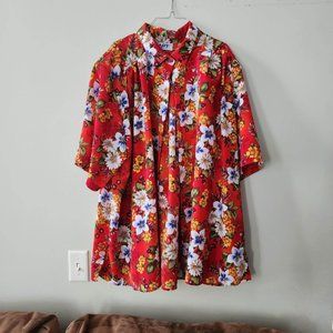 Multicolor floral button down shirt